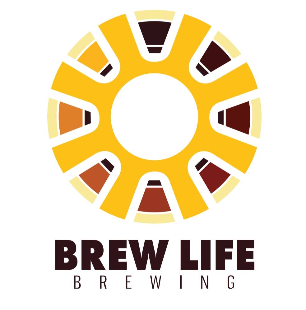 The logo of Brew Life Brewing, incorporating a vibrant hop illustration and sleek typography, with the brewery's name.